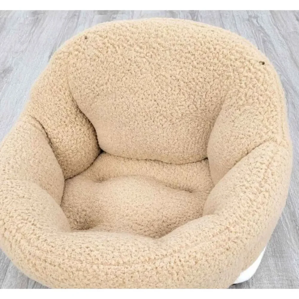 Best Friends by Sheri OrthoComfort Deep Dish Cuddler Dog Bed Tan Sherpa Flawed